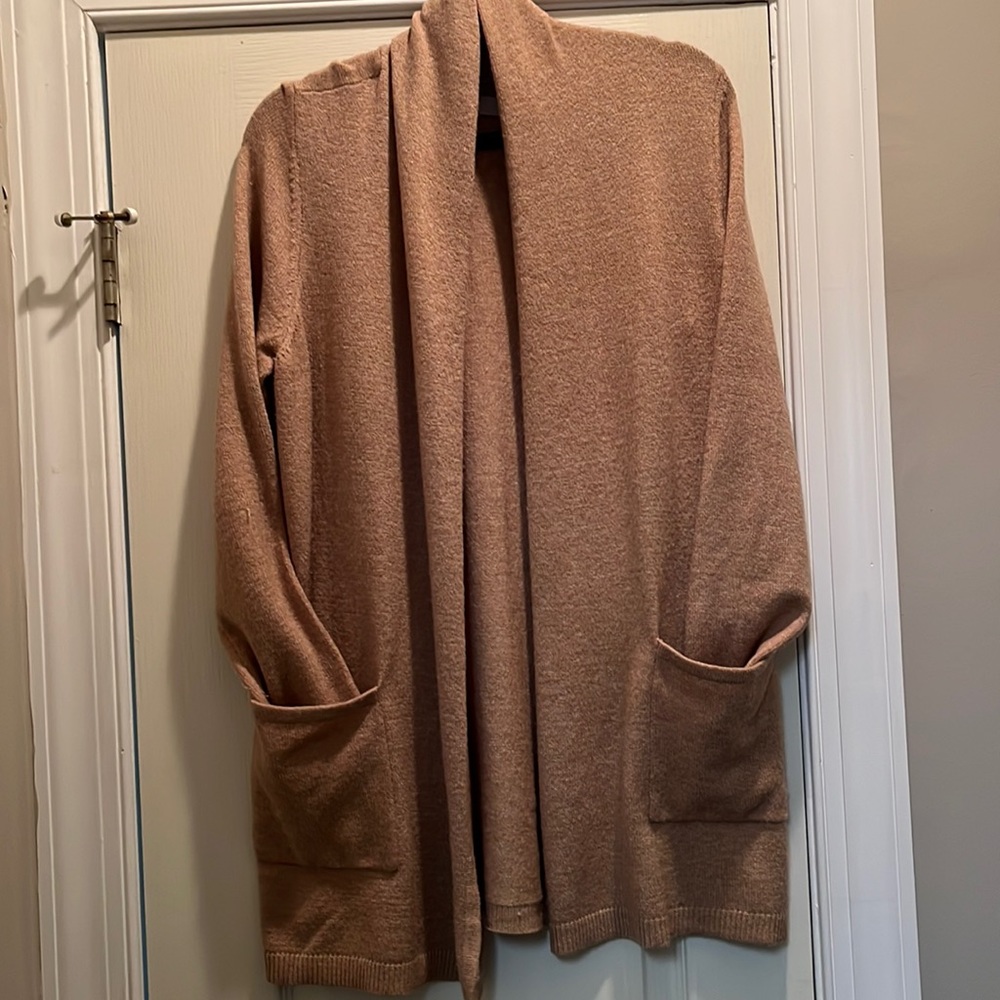 Tan open cardigan